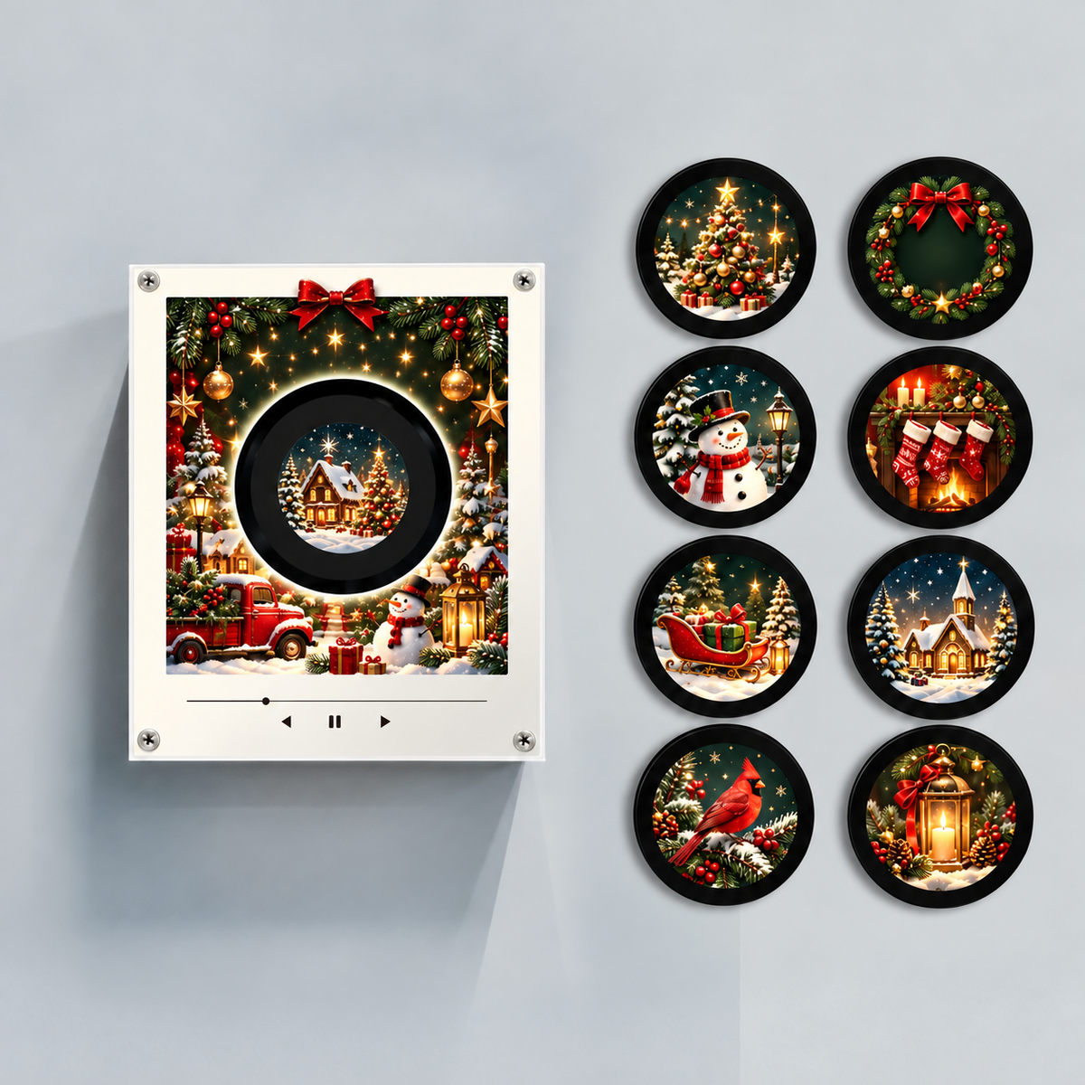 Wizualizacja promocyjna — zimowy zestaw ChristmasVinyls i ilustracje świąteczne