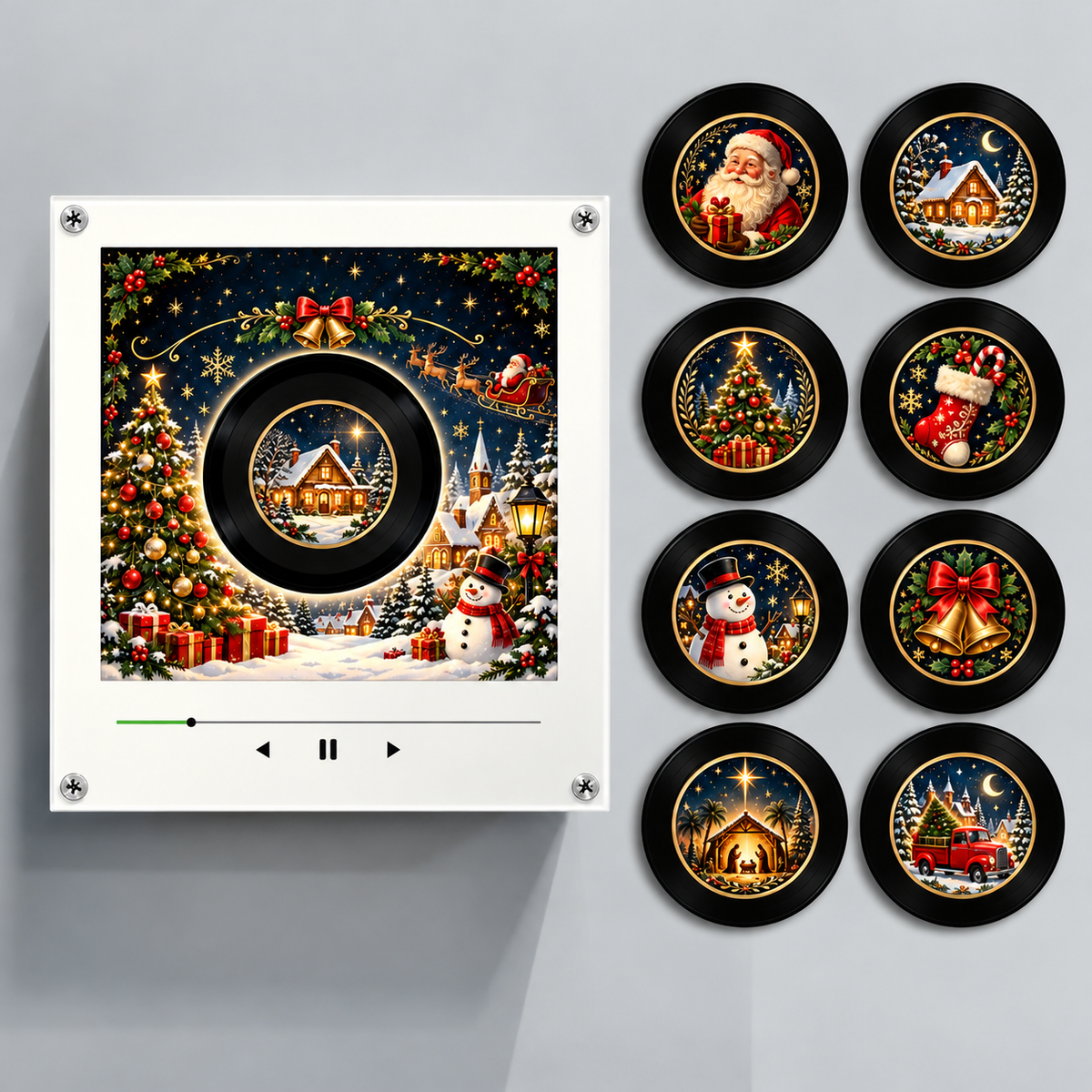 Wizualizacja promocyjna — ChristmasVinyls, tradycyjne świąteczne motywy